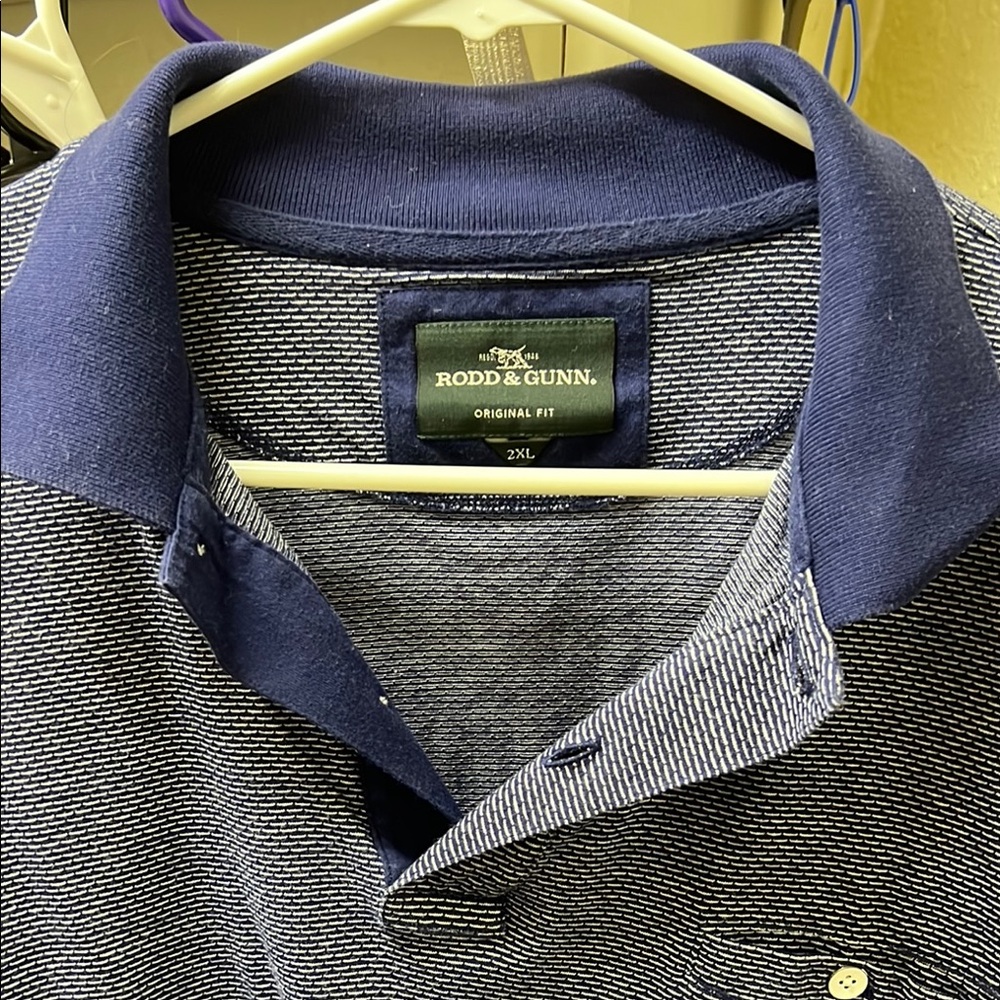 Rodd & Gunn Navy Striped Polo Shirt